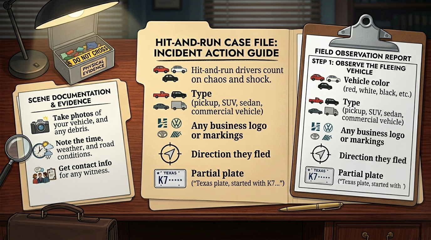 Hit-and-run incident action guide checklist