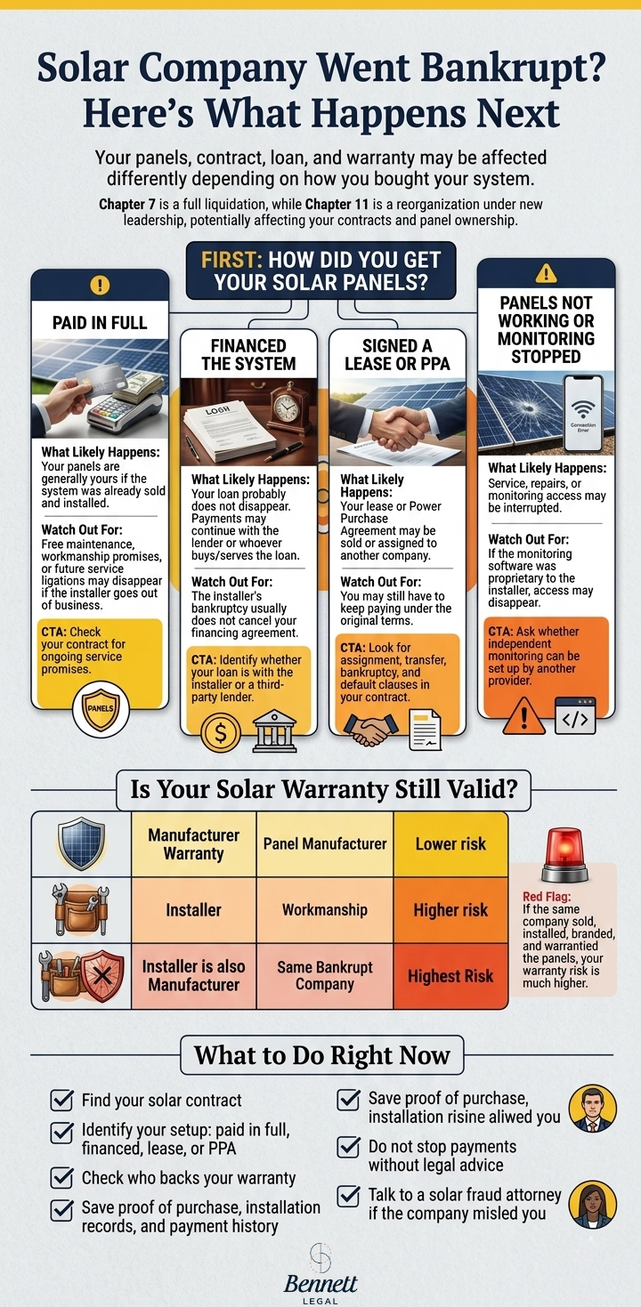 What to do if your solar company went bankrupt