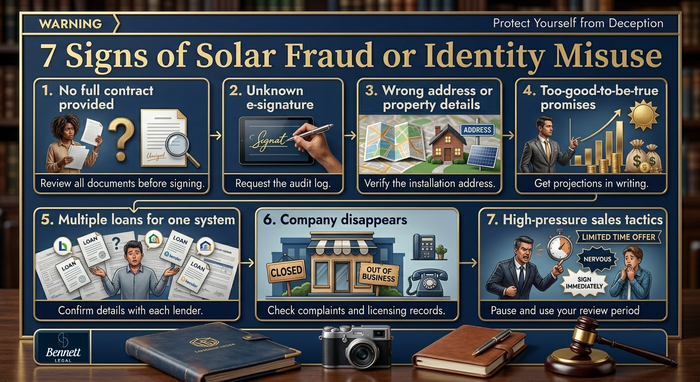 7 signs of solar fraud or identity misuse